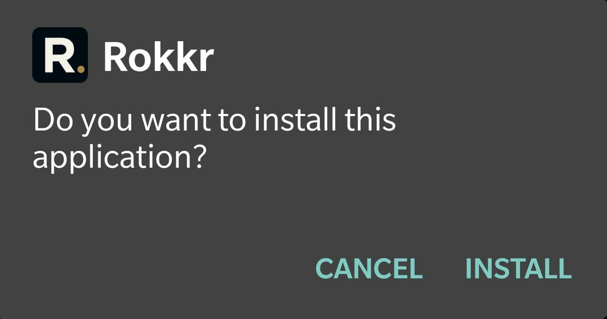 Rokkr APK install