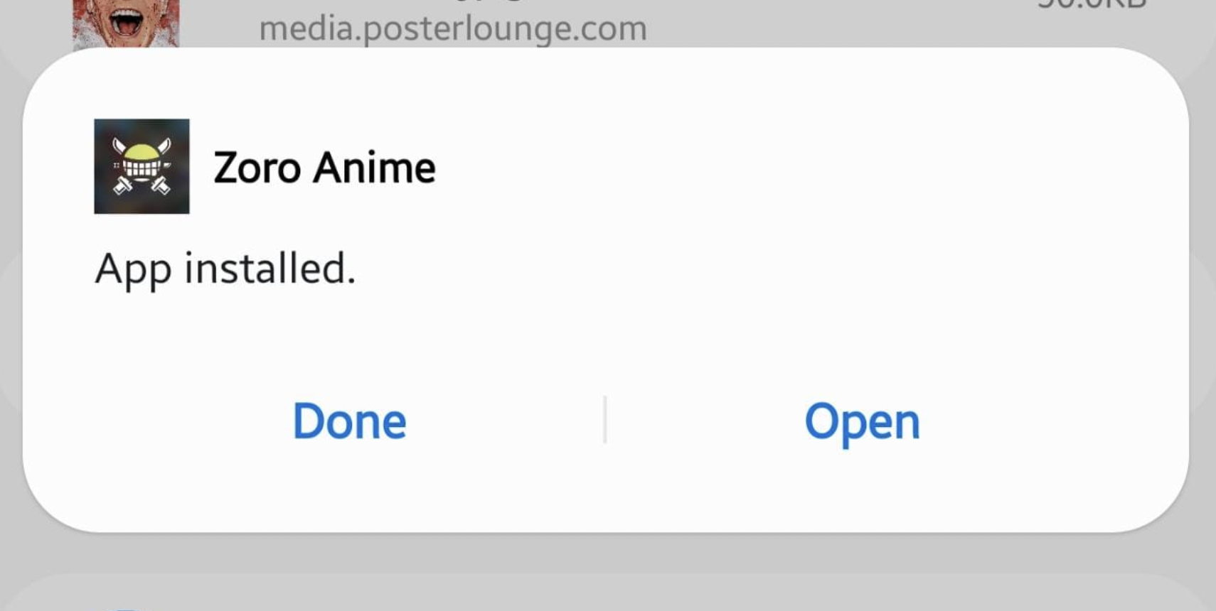Installed Zoro.to Anime APK Free on Android